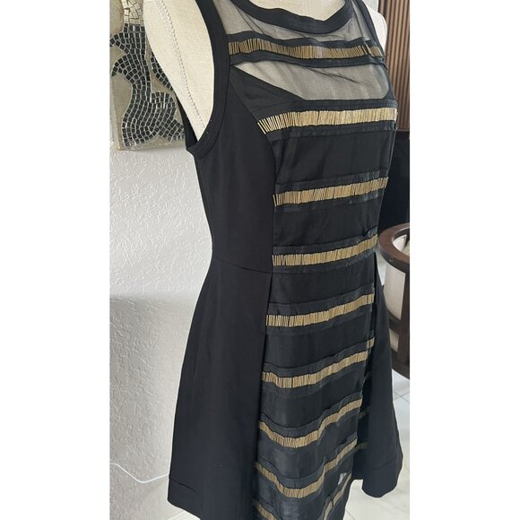 Plenty by Tracy Reese Black Sleeveless Mini Dress W/ Sheer size 10 - Picture 3 of 11